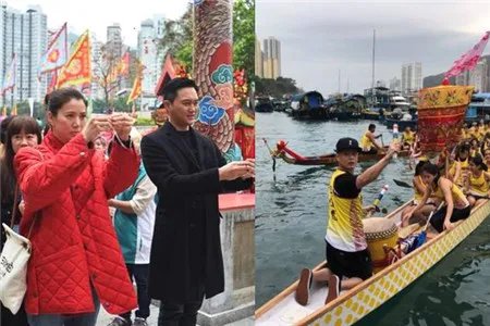 袁咏仪林青霞合照 张智霖夫妻现身传统节目活动现场