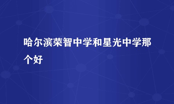 哈尔滨荣智中学和星光中学那个好