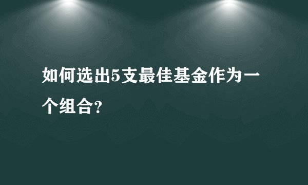 如何选出5支最佳基金作为一个组合？