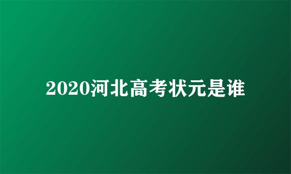 2020河北高考状元是谁