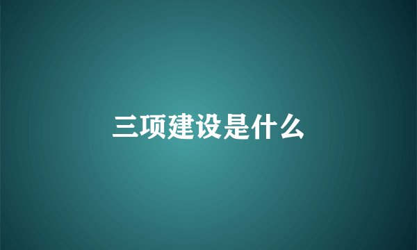 三项建设是什么