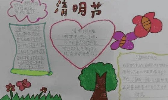 清明节手抄报儿童简单画好看图片