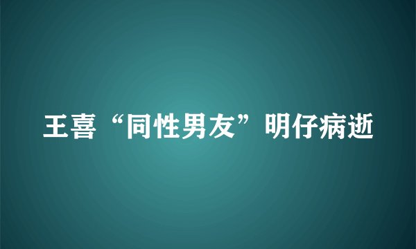 王喜“同性男友”明仔病逝