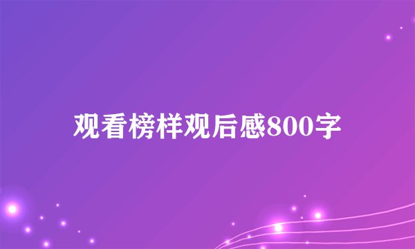 观看榜样观后感800字