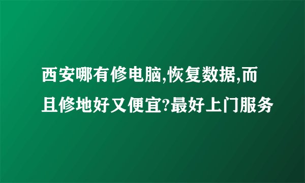 西安哪有修电脑,恢复数据,而且修地好又便宜?最好上门服务