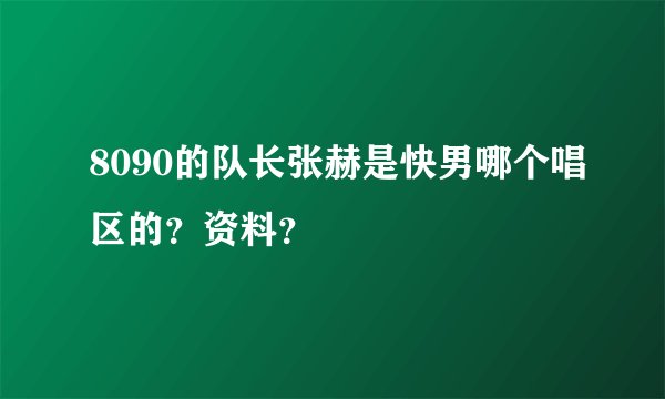 8090的队长张赫是快男哪个唱区的？资料？