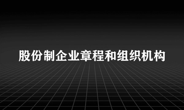 股份制企业章程和组织机构