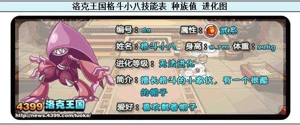 :4399洛克王国格斗小八怎么得?