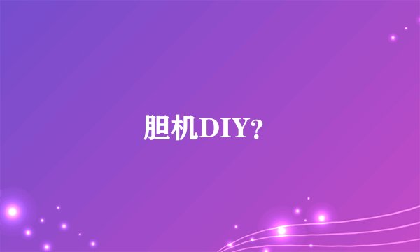胆机DIY？