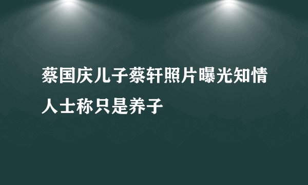 蔡国庆儿子蔡轩照片曝光知情人士称只是养子
