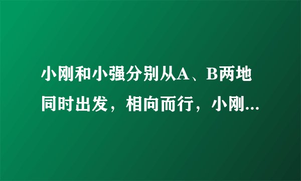 小刚和小强分别从A、B两地同时出发，相向而行，小刚每小时行6