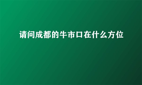 请问成都的牛市口在什么方位
