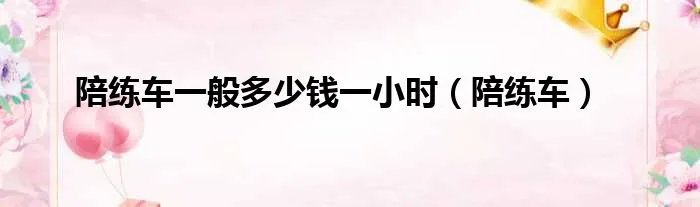 陪练车一般多少钱一小时（陪练车）