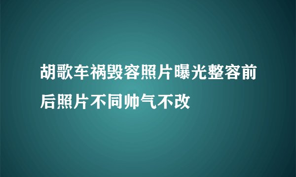 胡歌车祸毁容照片曝光整容前后照片不同帅气不改