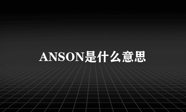 ANSON是什么意思