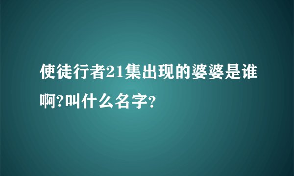 使徒行者21集出现的婆婆是谁啊?叫什么名字？