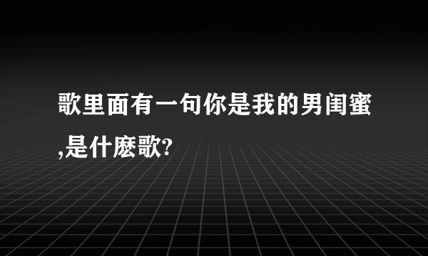 歌里面有一句你是我的男闺蜜,是什麽歌?