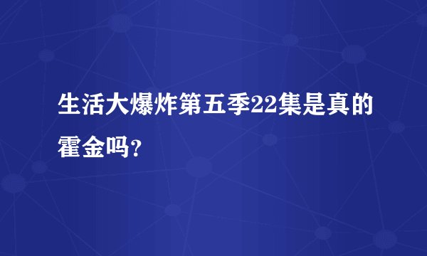 生活大爆炸第五季22集是真的霍金吗？