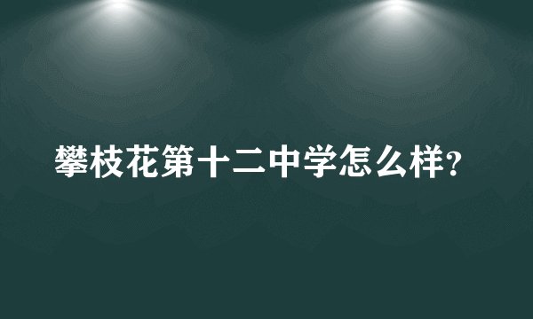 攀枝花第十二中学怎么样？