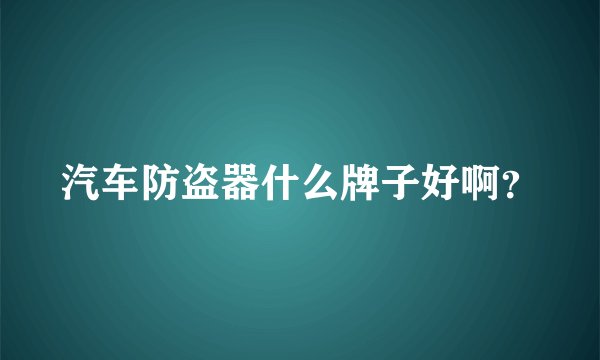 汽车防盗器什么牌子好啊？
