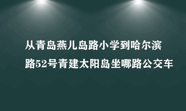从青岛燕儿岛路小学到哈尔滨路52号青建太阳岛坐哪路公交车