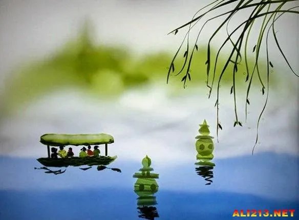 又是来拉仇恨的！民间高手用香菜拼出的西湖美景