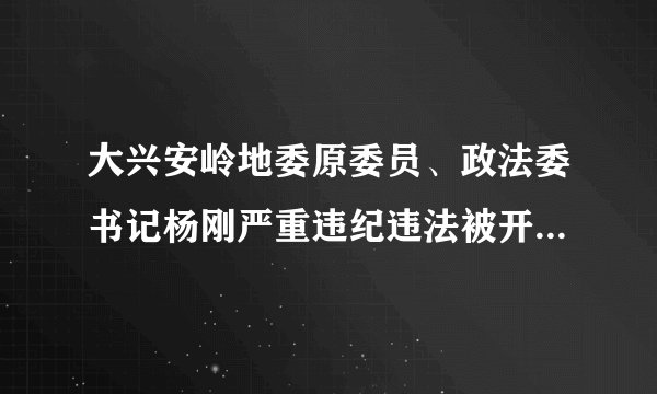 大兴安岭地委原委员、政法委书记杨刚严重违纪违法被开除党籍和公职