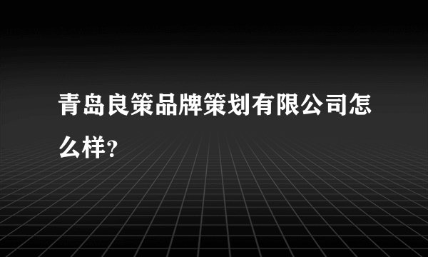青岛良策品牌策划有限公司怎么样？
