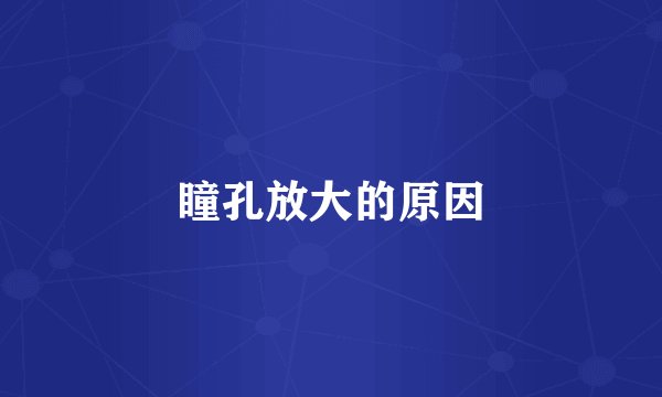 瞳孔放大的原因