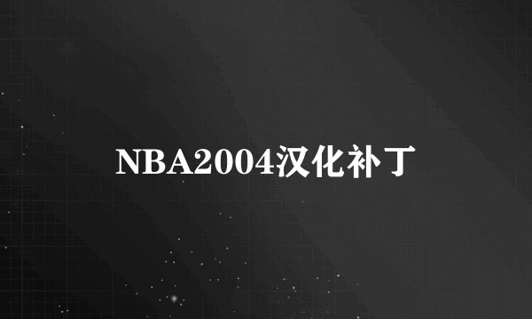 NBA2004汉化补丁