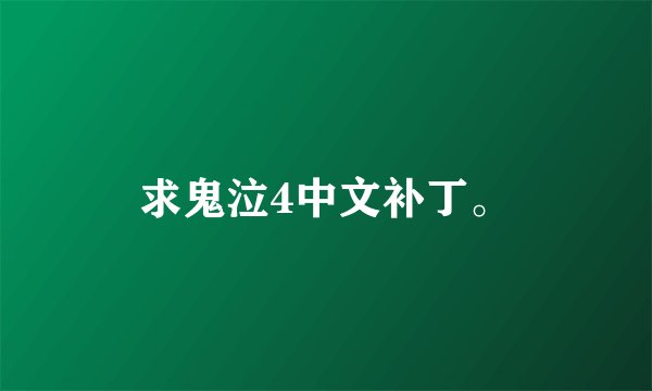 求鬼泣4中文补丁。