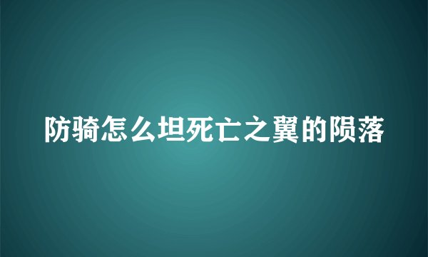 防骑怎么坦死亡之翼的陨落