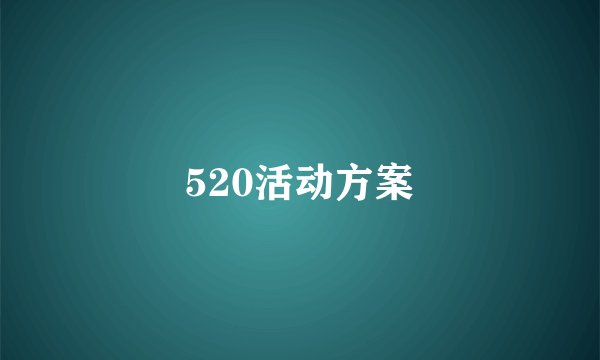 520活动方案