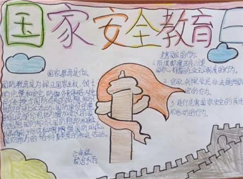 简洁又好看国家安全教育日手抄报图片