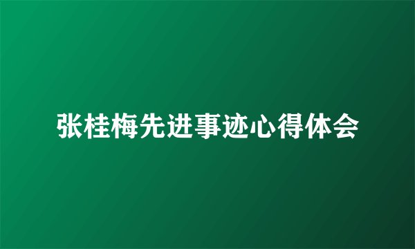张桂梅先进事迹心得体会