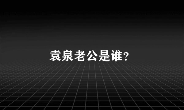 袁泉老公是谁？