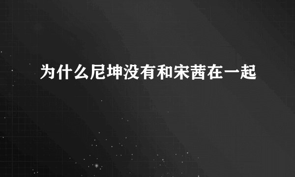 为什么尼坤没有和宋茜在一起