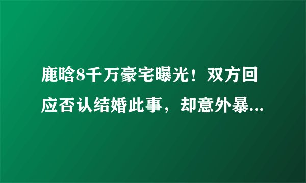 鹿晗8千万豪宅曝光！双方回应否认结婚此事，却意外暴露了细节！