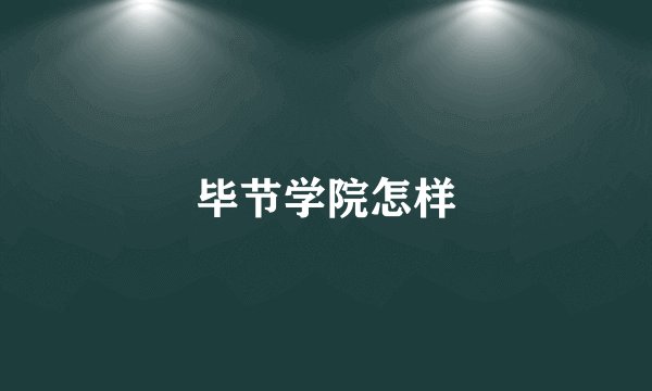 毕节学院怎样
