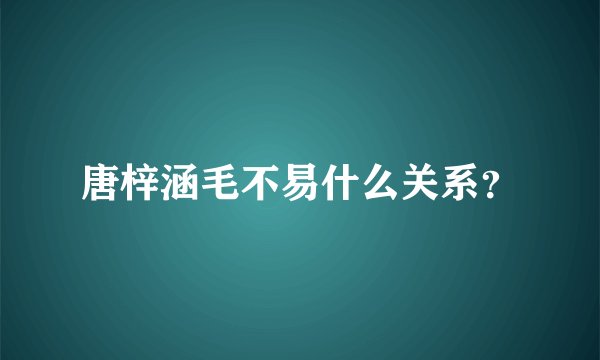 唐梓涵毛不易什么关系？