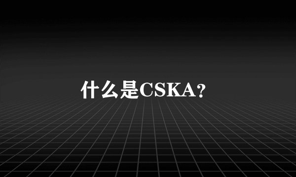 什么是CSKA？