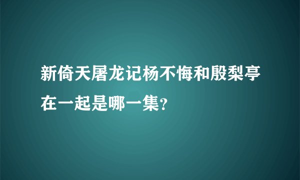 新倚天屠龙记杨不悔和殷梨亭在一起是哪一集？