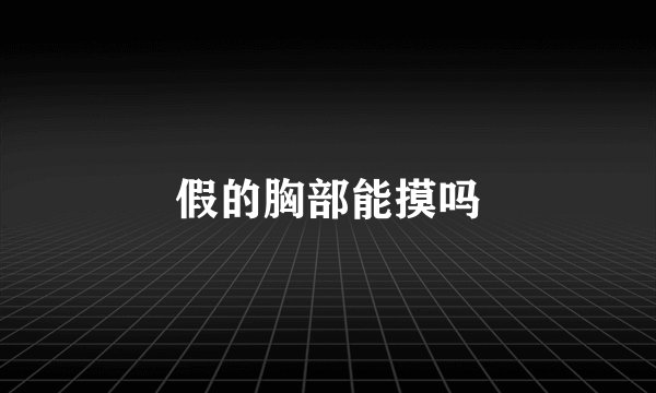 假的胸部能摸吗