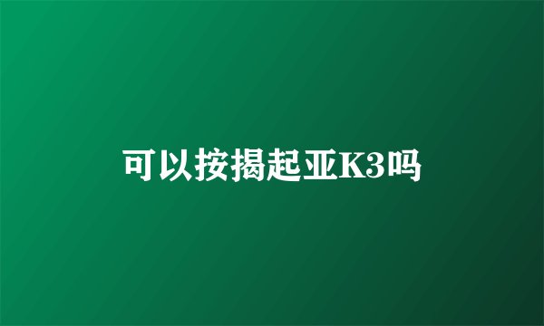 可以按揭起亚K3吗