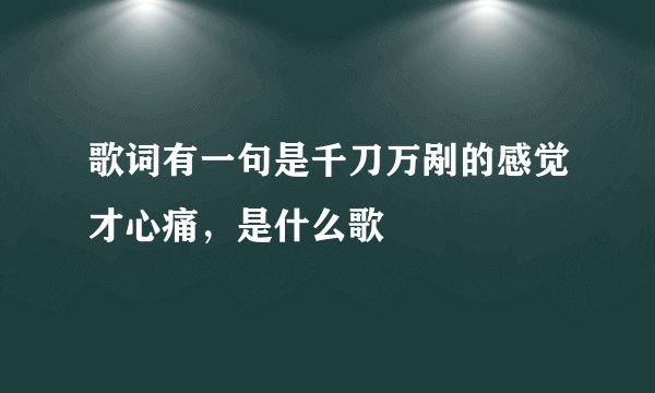 歌词有一句是千刀万剐的感觉才心痛，是什么歌