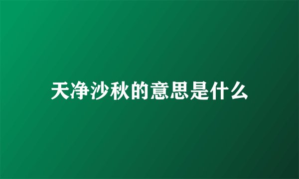 天净沙秋的意思是什么