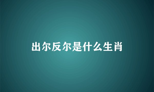 出尔反尔是什么生肖