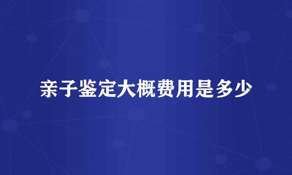 亲子鉴定大概费用是多少