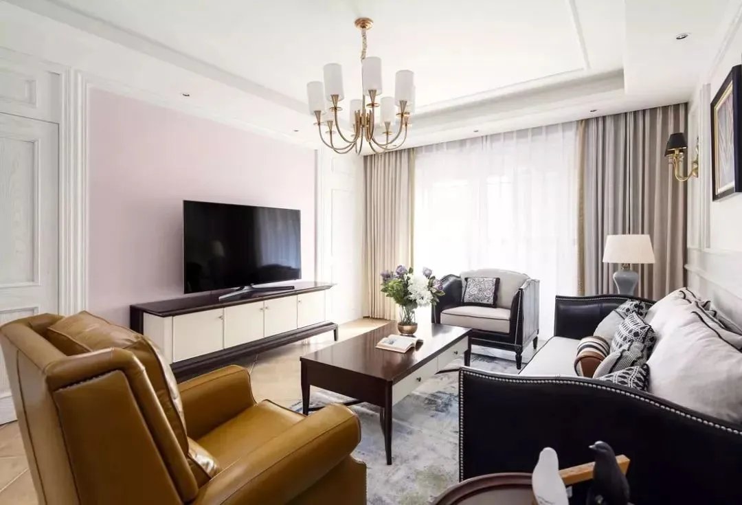 大户型新房装修，粉色背景墙清新优雅,还有单独的儿童区！