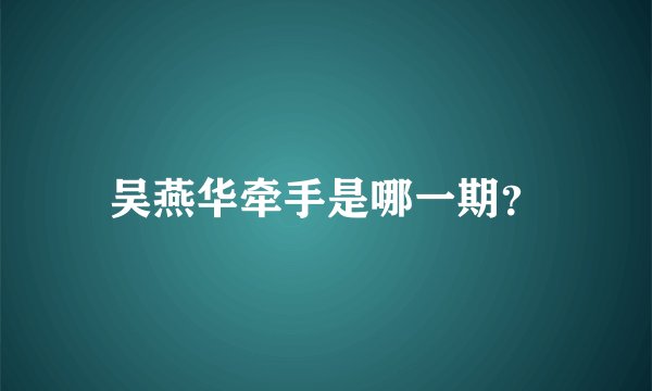 吴燕华牵手是哪一期？